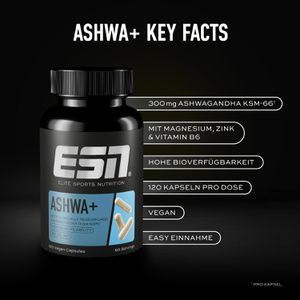 Produktbild für Ashwagandha ESN Ashwa+, 120 Kapseln
