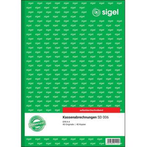 Produktbild für Kassenbuch Sigel SD006 Kassenabrechnung, A4