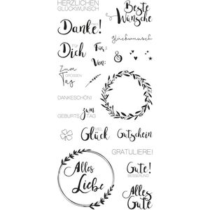 Produktbild für Motivstempel Rayher Clear Stamps Viele Wünsche, aus Kunststoff