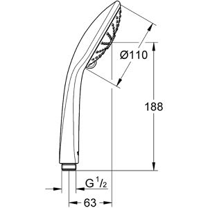 Produktbild für Handbrause GROHE Euphoria Massage, 27221001, verchromt / weiß