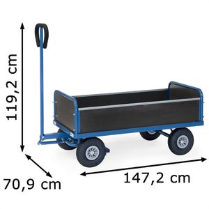 Produktbild für Handwagen Fetra 4052L, mit 4 Bordwänden
