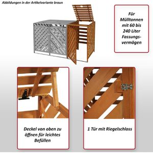 Produktbild für Mülltonnenbox Mendler HWC-J44 XL, Holz