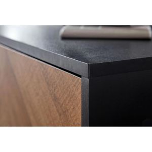 Produktbild für Lowboard Wohnling WL6.580, aus Holz, grifflos, schwarz / eiche