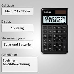 Produktbild für Taschenrechner Casio SL 1000SC BK, MwSt-Berechnung