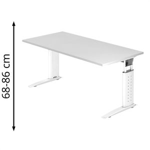 Schreibtisch Hammerbacher U-Serie, weiß / weiß