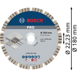Produktbild für Trennscheibe Bosch PRO Concrete, 2608602654