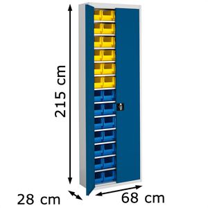 Produktbild für Magazinschrank Mauser MKST4/21B, grau / blau