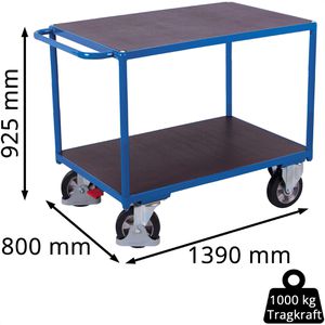 Produktbild für Tischwagen VARIOfit sw-800.502, aus Metall &amp; Holz