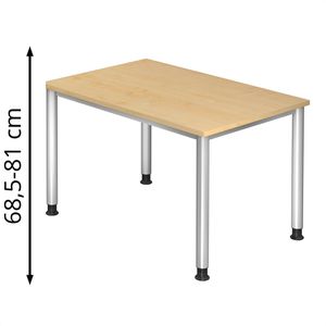 Schreibtisch Hammerbacher H-Serie, ahorn / silber
