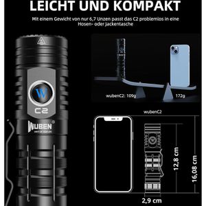 Produktbild für Taschenlampe Wuben C2, LED, aufladbar