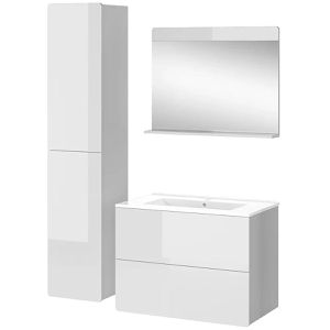 Badmöbel-Set Vicco Izan, weiß Hochglanz, 3-teilig