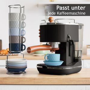 Produktbild für Espressotassen Miamio Palmanova Ocean, blau / grau / weiß