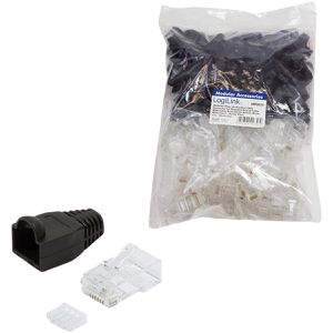 Produktbild für Modularstecker LogiLink MP0024, schwarze Tülle, Cat.6, RJ45