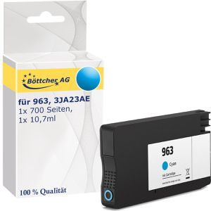 Produktbild für Tinte Böttcher-AG Premium für HP 963, 3JA23AE, cyan