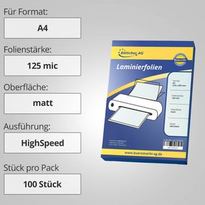 Produktbild für Laminierfolien Böttcher-AG Premium High-Speed, DIN A4