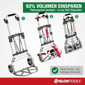 Produktbild für Sackkarre ATHLON-TOOLS Paketroller C3002, klappbar