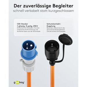 Produktbild für CEE-Adapter Goobay 76223, Länge 1,5 m