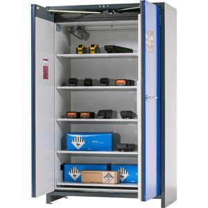 Akku-Lagerschrank asecos ION PRO 90, mit 5 Fachböden