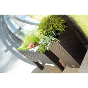 Produktbild für Übertopf Prosperplast Rato Square, dunkelbraun, 27 x 50 x 27cm