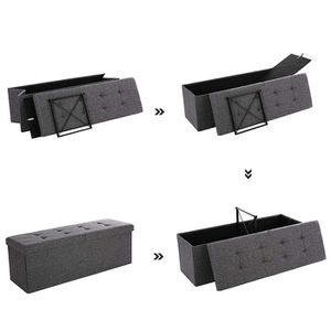 Produktbild für Sitztruhe Songmics dunkelgrau, 110 x 38 x 38cm