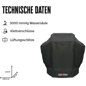 Produktbild für Grillabdeckung Grillfürst 19-070, aus Gewebematerial, schwarz