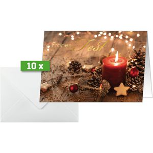 Produktbild für Weihnachtskarte Sigel DS093, Red Christmas Candle