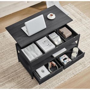 Produktbild für Couchtisch Vasagle LCT209B22 aus Holz / Metall, anthrazit