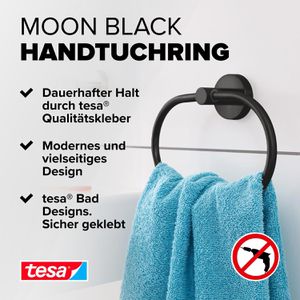 Produktbild für Handtuchhalter Tesa Moon Black 40623, schwarz