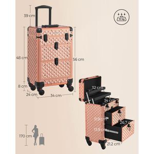 Produktbild für Kosmetikkoffer Songmics JHZ008A01, Trolley, groß