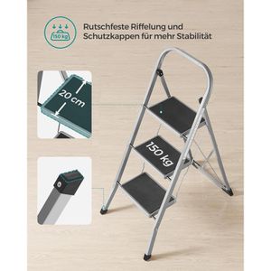 Produktbild für Klapptritt Songmics GSL003GY01, grau, aus Stahl