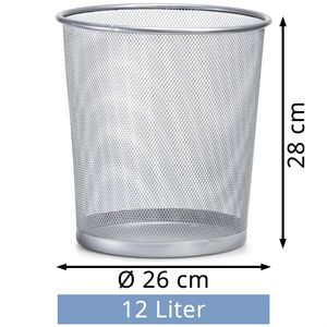 Produktbild für Papierkorb Zeller Mesh, silber