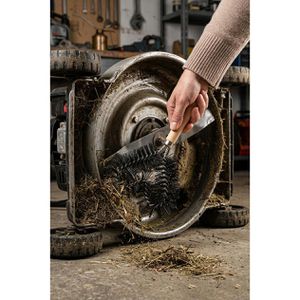 Produktbild für Rasenmäherbürste BÜMAG mit stabilem Holzgriff, Länge 26 cm