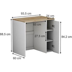 Produktbild für Waschmaschinenschrank Vicco Lavik, weiß / eiche