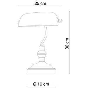 Produktbild für Schreibtischlampe Globo Antique, mit E27-Fassung