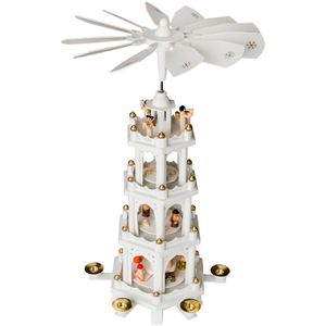 Produktbild für Weihnachtspyramide BRUBAKER weiß