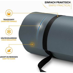 Produktbild für Yogamatte Tresko mit Tragegurt, petrol, 1 cm stark