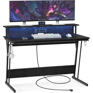Produktbild für Schreibtisch Vasagle LWD192B56V1, schwarz / schwarz