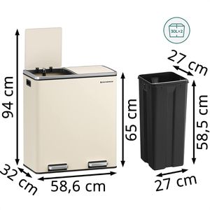 Produktbild für Mülleimer Songmics LTB060A01, cremeweiß