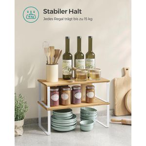 Produktbild für Küchenregal Songmics KCS200W01, braun, 2er Set