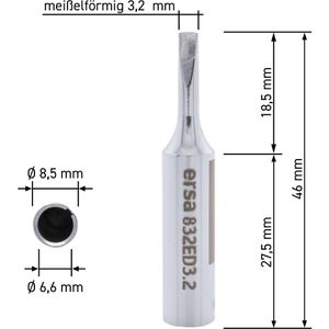 Produktbild für Lötspitze Ersa ERSADUR, Dauerlötspitze, 0832ED