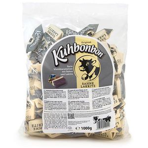 Kuhbonbon Karamellbonbons Sahne Lakritz, Weichkaramell, 1000g