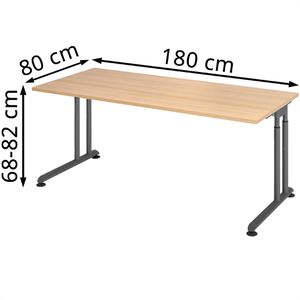 Produktbild für Schreibtisch Hammerbacher Z-Serie, eiche / graphit