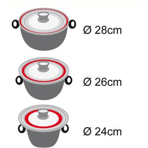 Produktbild für Topfdeckel STONELINE 22538 mit Silikonring, Universaldeckel