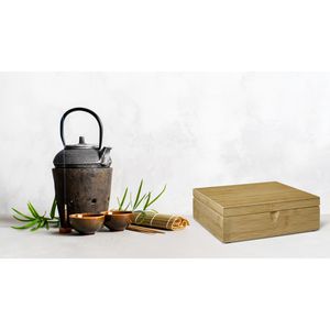 Produktbild für Teebox Bredemeijer TBC06BN, für Teebeutel, natur, aus Bambus