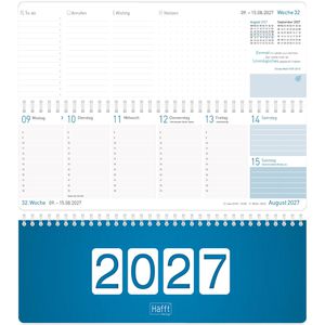 Produktbild für Tischkalender Häfft 11344-9, Königsblau, Wochenkalender quer