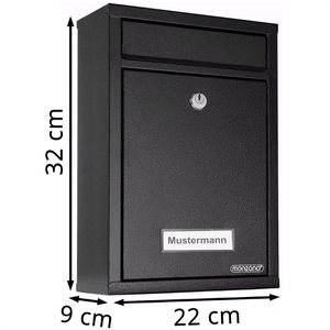 Produktbild für Briefkasten Monzana 105260, schwarz, aus Stahl