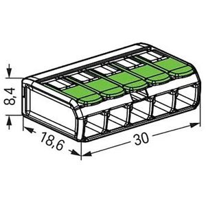 Produktbild für Verbindungsklemme Wago Compact Green Range, 221-425, 5 Leiter