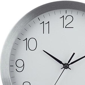 Produktbild für Wanduhr Eurotime 59740-07, Aluminium, analog, Funkuhr