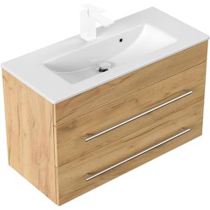 Produktbild für Waschtisch Posseik Portus 800 SlimLine, hängend, eiche gold