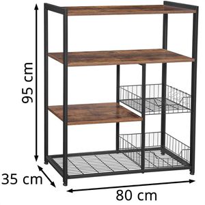 Produktbild für Küchenregal Vasagle KKS96X, vintage braun